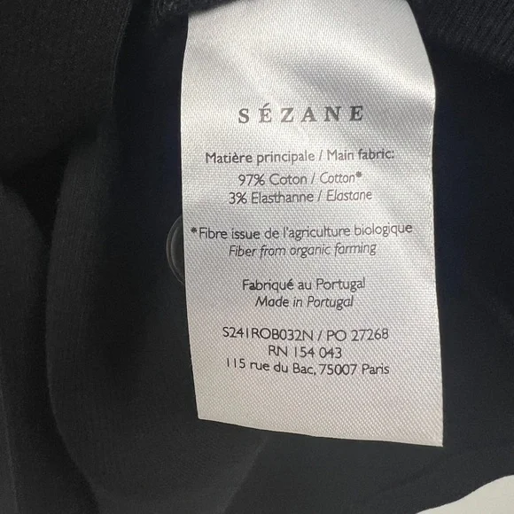 Sezane Size XL Black Fabiola Sleeveless Cotton Ribbed Button Front Midi Dress - Picture 12 of 13